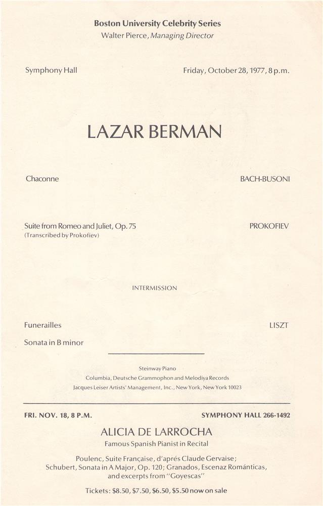 Lazar Berman Boston 2  TN