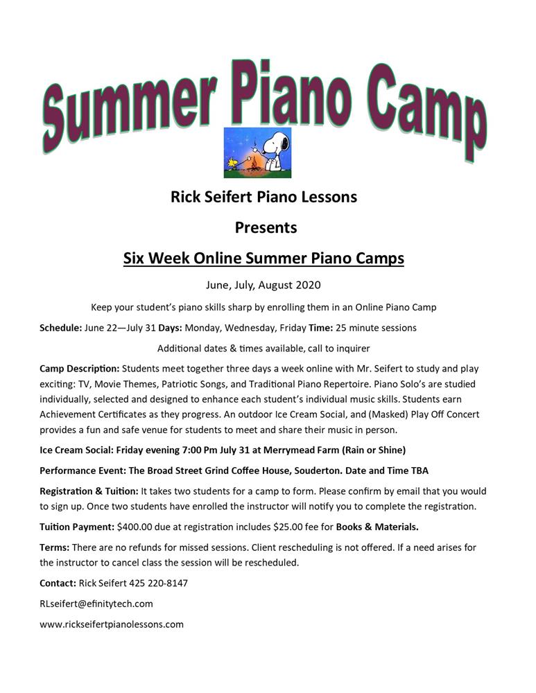 Online Piano Camps 2020 TN