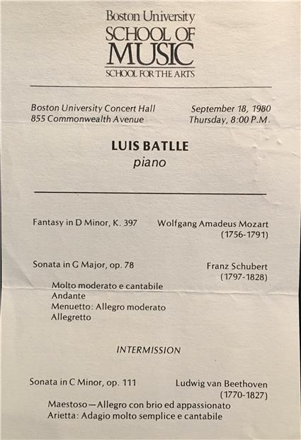 Luis Batlle Boston U Recital Program 1980 pt TN